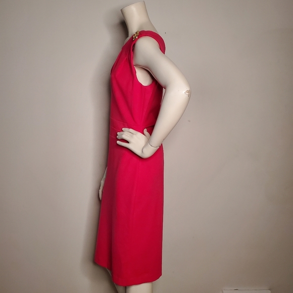 Kay Unger Dress Women's 8 Hot Pink Sleeveless Knee Length Sheath - Picture 3 of 8